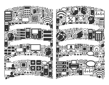 Open Book Composition Icon for BigData and Computing Stock Illustration