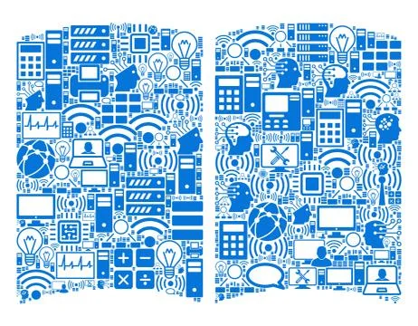 Open Book Composition Icon for BigData and Computing Stock Illustration