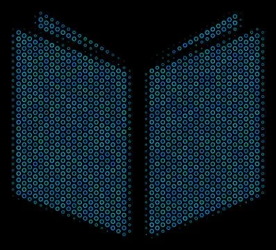 Open Book Composition Icon of Halftone Spheres 스톡 일러스트