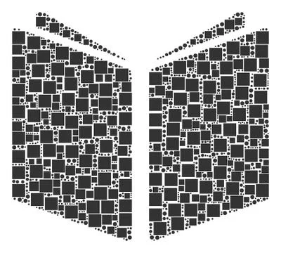 Open Book Composition of Squares and Circles Stock Illustration