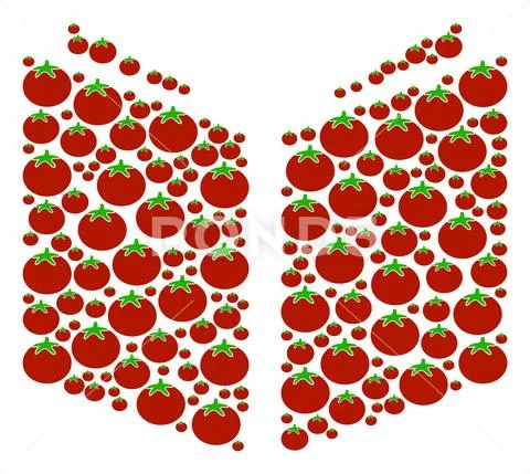 Open Book Composition of Tomato Stock-Illustration