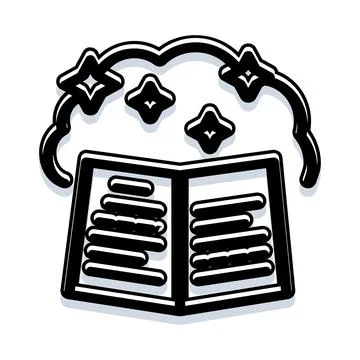Open book creating imagination concept with stars Stock Illustration