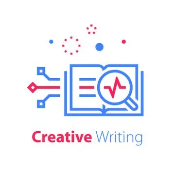 Open book, creative writing and storytelling, education concept, read summary Stock Illustration