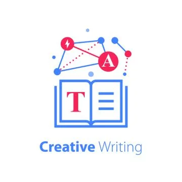 Open book, creative writing and storytelling, education concept, read summary Stock Illustration