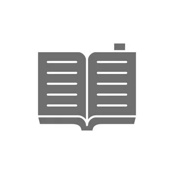 Open book, criminal code greyicon. Isolated on white background Illustrazione stock