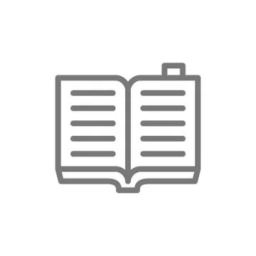 Open book, criminal code line icon. Isolated on white background Stock Illustration