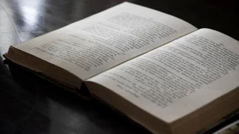 Open Book on Desk Stock Photos