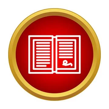 Open book document with signature in red circle Stock Illustration