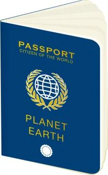 Open book document. World passport symbol. Isolated. Stock Illustration