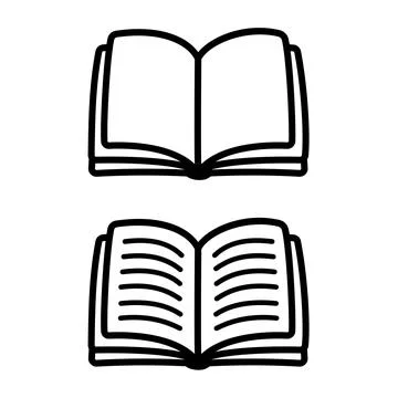 Open book doodle icon Illustrazione stock