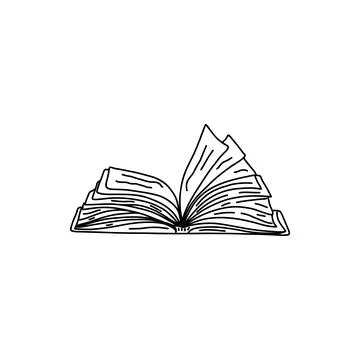Open book doodle Stock Illustration