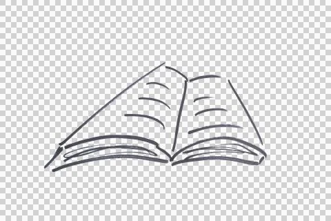 An open book drawn with a black marker Stock Illustration