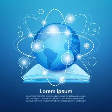 Open Book Earth Library Read School Education Global Knowledge Concept 스톡 일러스트