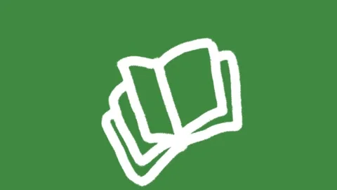 Open book education hand-drawn cartoon graphic with chalk outline literature Stock Footage 336504163