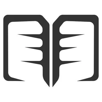 Open Book Emblem Circle Logo Stock Illustration