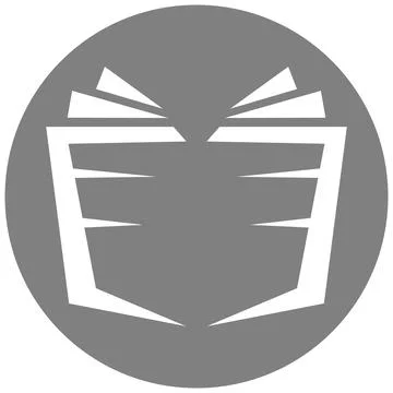 Open Book Emblem Circle Logo Stock Illustration