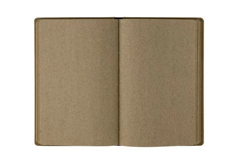 Open book. Empty notepad made on kraft brown paper, open blank pages notepad Stock Photos