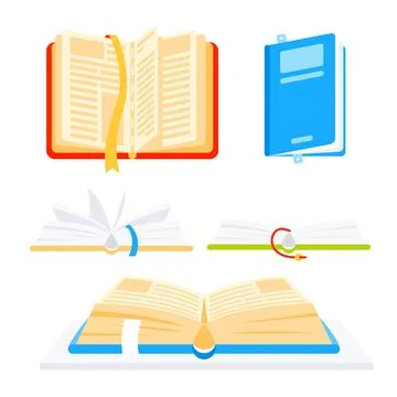 Open book in a flat style. Educational literature. Education and online class Illustration