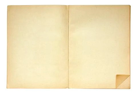 Open book with folded page corner as a bookmark Foto stock