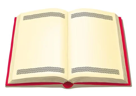 Open book, with geometric decoration, vector illustration. Stock Illustration