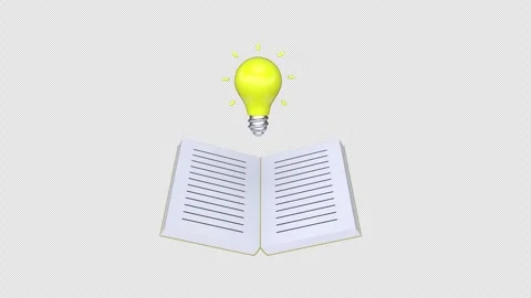Open book with a glowing light bulb symbolizes the illumination of knowledg.. Stock Footage 305229026