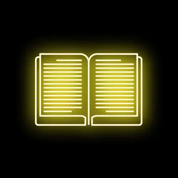 Open book glowing neon icon for education Stock Illustration