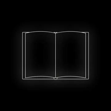 Open book glowing outline symbolizing knowledge and education Illustrazione stock