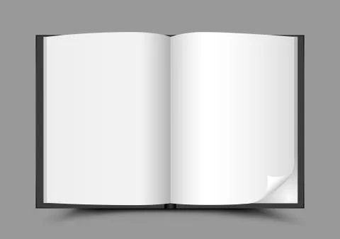 Open book gray background Stock Illustration