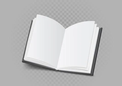 Open book on gray transparent background Stock Illustration