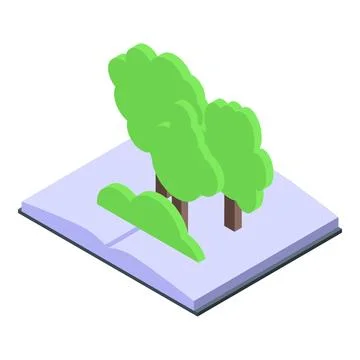 Open book growing green trees for environment protection concept Stock Illustration