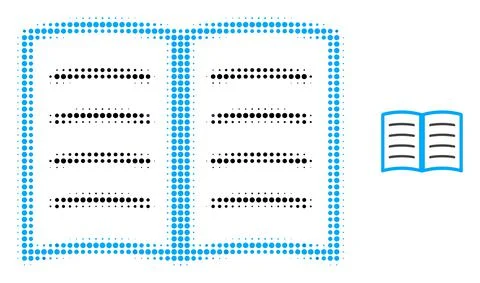 Open Book Halftone Dot Icon Stock Illustration