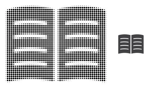 Open Book Halftone Dot Icon Stock Illustration