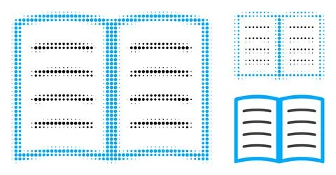 Open Book Halftone Dotted Icon Stock Illustration