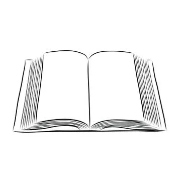Open book hand draw Stock Illustration