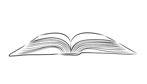 Open book hand draw Stock Illustration