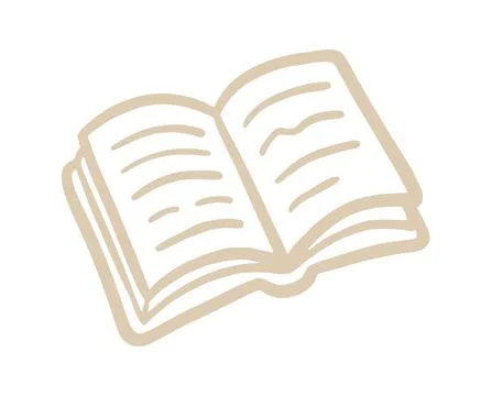 Open book hand drawn doodle. Vector doodle illustration icon isolated on wh.. Stock Illustration