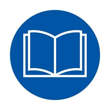 Open Book Icon on Blue Circle Background for Educational Concepts イラスト素材