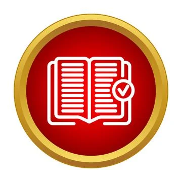 Open book icon with checkmark for learning validation Illustrazione stock