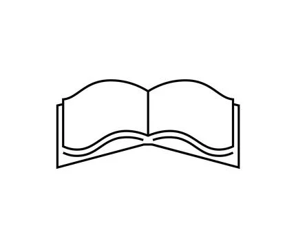 Open book icon with clean lines, representing knowledge and education in a .. Stock Illustration