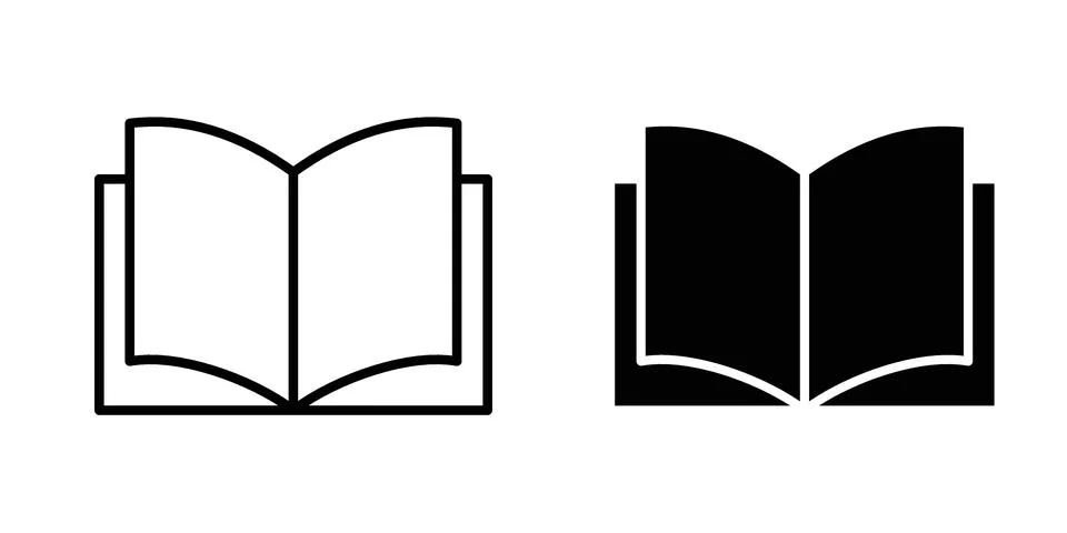Open book icon for design projects and web UI Stock Illustration