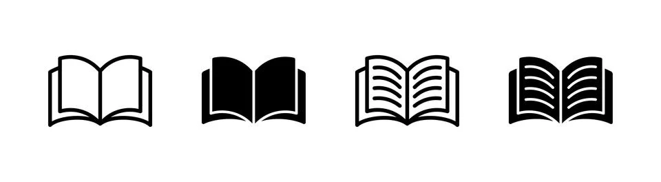 Open book icon. Diary vector illustration. Reading, education or study symb.. Stock Illustration