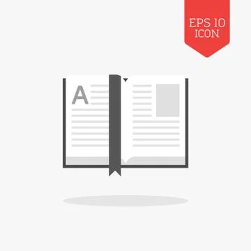 Open book icon. Flat design gray color symbol. Modern UI web navigation, sign Stock Illustration