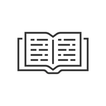 Open book icon in flat style. Text book illustration on white isolated backgr Stock Illustration