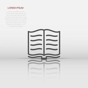 Open book icon in flat style. Literature vector illustration on isolated ba.. 스톡 일러스트