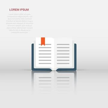 Open book icon in flat style. Literature vector illustration on isolated ba.. Stock Illustration