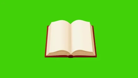 Open book icon on a green background Stock Footage 286371382