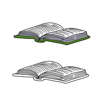 Open book icon in the library illustration. object of literacy and science issol Stock Illustration