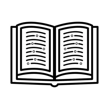 Open Book Icon with Lines Illustration