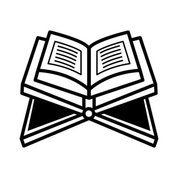 Open Book Icon with Lines on Pages Stock Illustration