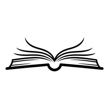 Open Book Icon Minimal Line Illustration Stock Illustration